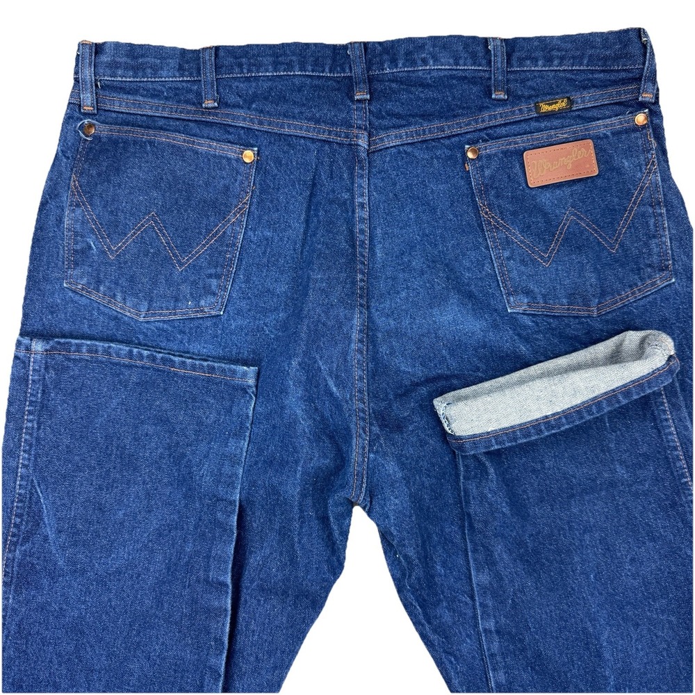 Vintage Wrangler Jeans Mens 40x34 Blue Cowboy Cut 13MWZ Stiff Raw‎ Denim 70s USA